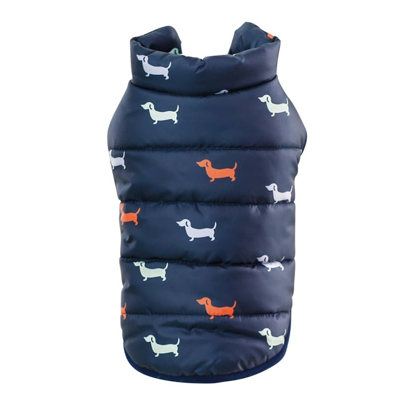 Dog Print Down Vest